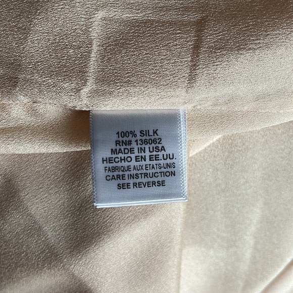 Lavender Brown 100% silk peach blush layered mini dress - Picture 8 of 8